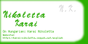 nikoletta karai business card